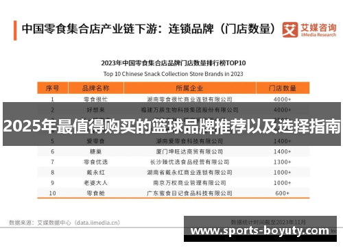 2025年最值得购买的篮球品牌推荐以及选择指南