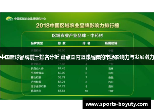 中国篮球品牌前十排名分析 盘点国内篮球品牌的市场影响力与发展潜力